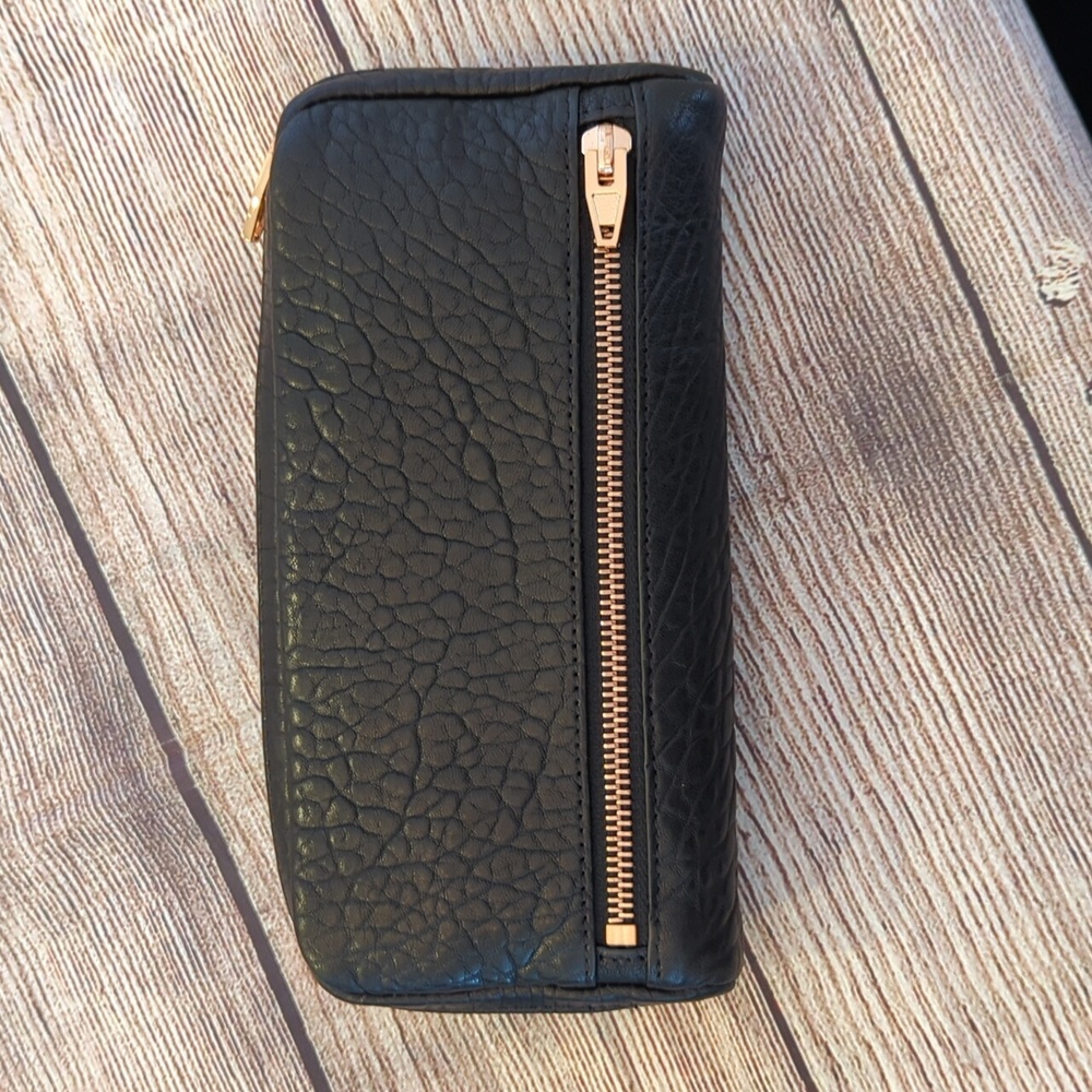 Alexander Wang Black Fumo Continental Wallet Pebbled Black leather Rose Gold - Picture 8 of 10